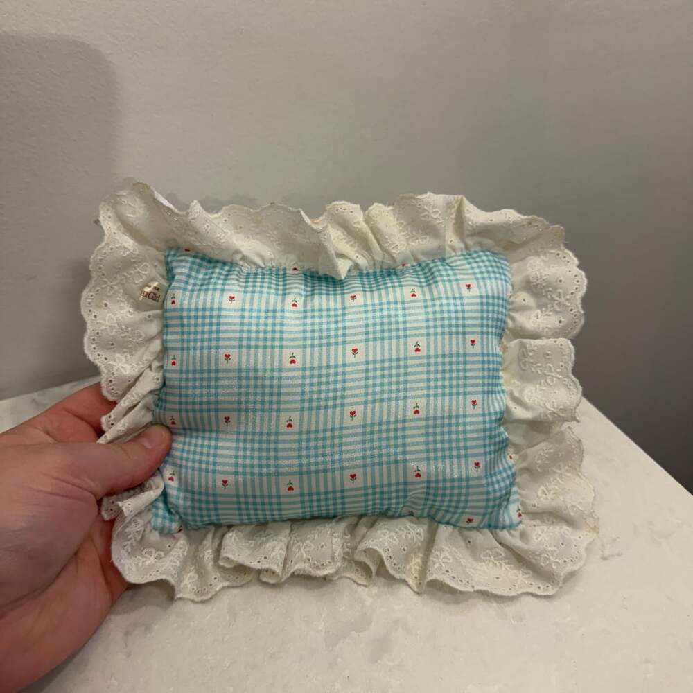 American Girl Pillow with Lace Trim